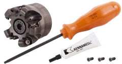 Kennametal - 63mm Cut Diam, 6mm Max Depth, 22mm Arbor Hole, 6 Inserts, RN.J 1204... Insert Style, Indexable Copy Face Mill - KDR Cutter Style, 40mm High, Through Coolant, Series Rodeka - Industrial Tool & Supply