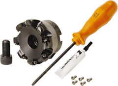 Kennametal - 80mm Cut Diam, 3mm Max Depth, 27mm Arbor Hole, 8 Inserts, RN.J 1204... Insert Style, Indexable Copy Face Mill - KDR Cutter Style, 24,760 Max RPM, 50mm High, Through Coolant, Series Rodeka - Industrial Tool & Supply