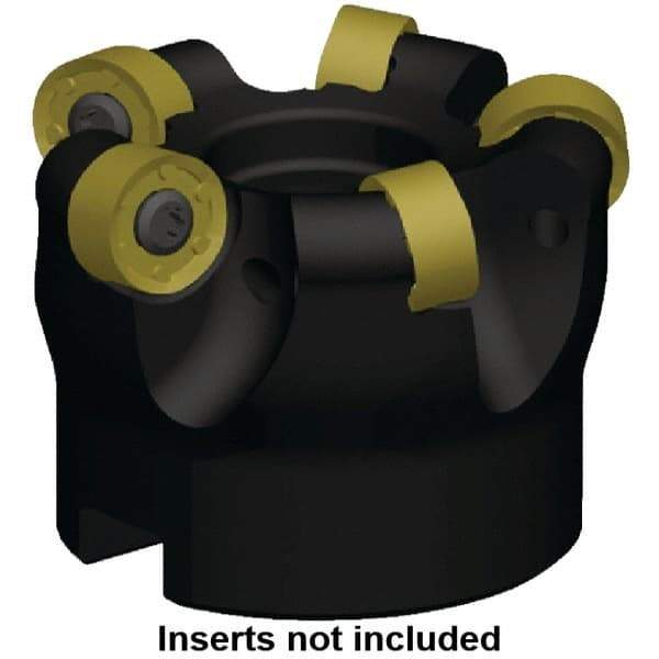Kennametal - 80mm Cut Diam, 3mm Max Depth, 27mm Arbor Hole, 6 Inserts, RN.J 1204... Insert Style, Indexable Copy Face Mill - KDR Cutter Style, 24,760 Max RPM, 50mm High, Through Coolant, Series Rodeka - Industrial Tool & Supply