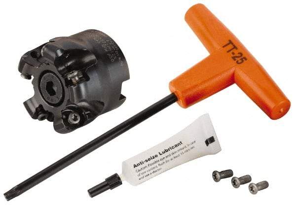 Kennametal - 50mm Cut Diam, 6mm Max Depth, 22mm Arbor Hole, 5 Inserts, RN.J 1204... Insert Style, Indexable Copy Face Mill - KDR Cutter Style, 40mm High, Through Coolant, Series Rodeka - Industrial Tool & Supply