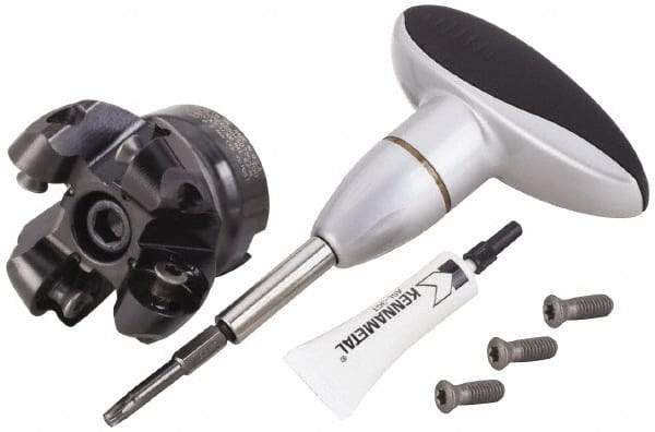 Kennametal - 63mm Cut Diam, 10mm Max Depth, 22mm Arbor Hole, 4 Inserts, RCGX 2006... Insert Style, Indexable Copy Face Mill - KSRM Cutter Style, 21,900 Max RPM, 50mm High, Through Coolant, Series Beyond Blast KSRM - Industrial Tool & Supply