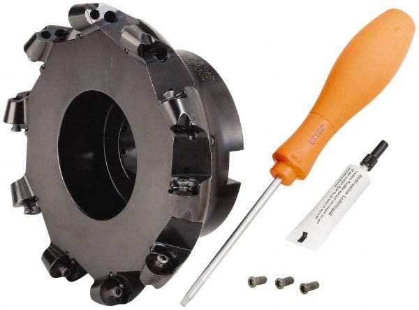 Kennametal - 152.4mm Cut Diam, 8mm Max Depth, 1-1/2" Arbor Hole, 10 Inserts, RP.T 1605... Insert Style, Indexable Copy Face Mill - BMD600 Cutter Style, 13,100 Max RPM, 2-1/2 High, Through Coolant, Series KSRM - Industrial Tool & Supply