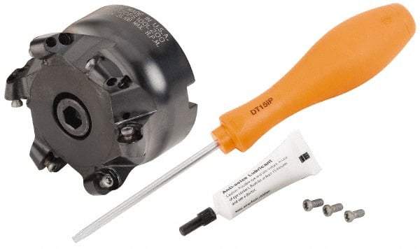 Kennametal - 80mm Cut Diam, 6mm Max Depth, 27mm Arbor Hole, 6 Inserts, RP.T 1204... Insert Style, Indexable Copy Face Mill - 27,300 Max RPM, 50mm High, Through Coolant, Series KSRM - Industrial Tool & Supply