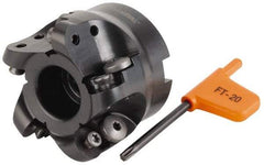 Kennametal - 66mm Cut Diam, 8mm Max Depth, 27mm Arbor Hole, 5 Inserts, RD.X 1604... Insert Style, Indexable Copy Face Mill - 50mm High, Series KDM - Industrial Tool & Supply