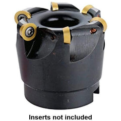 Kennametal - 50mm Cut Diam, 5mm Max Depth, 22mm Arbor Hole, 6 Inserts, RD.. 1003... Insert Style, Indexable Copy Face Mill - 50mm High, Series KDM - Industrial Tool & Supply