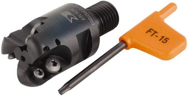 Kennametal - 35mm Cutting Diam, 1.378" Max Depth of Cut, Modular Connection Indexable Copy End Mill - 3 Inserts, RD.. 12T3.. Insert - Industrial Tool & Supply