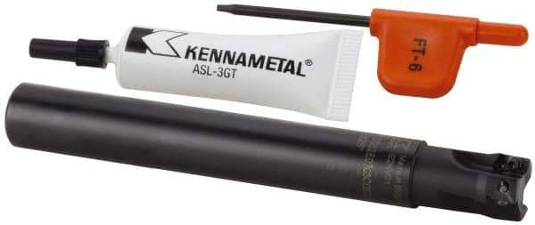 Kennametal - 15.75mm Cut Diam, 6.98mm Max Depth of Cut, 5/8" Shank Diam, 5" OAL, Indexable Square Shoulder End Mill - EP.. 0708.. Inserts, Cylindrical Shank, 0° Lead Angle, Through Coolant, Series Mill 1-07 - Industrial Tool & Supply