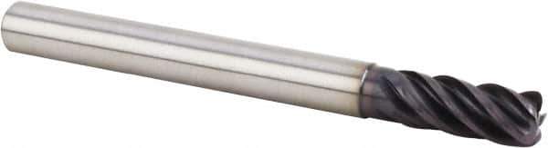 Kennametal - 12mm, 5 Flute, Single End, Solid Carbide, 1mm Corner Radius End Mill - 84mm OAL, 38° Helix, Right Hand Flute, 26mm LOC, Right Hand Cut, 36mm Extended Reach - Industrial Tool & Supply