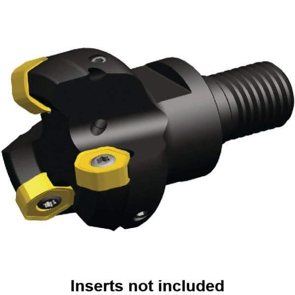 Kennametal - 25mm Cut Diam, 0.064" Max Depth, M16 Modular Connection Indexable High-Feed End Mill - Screw Holding Method, HNGJ0604ANENLD Insert, KSHR Toolholder, Through Coolant - Industrial Tool & Supply