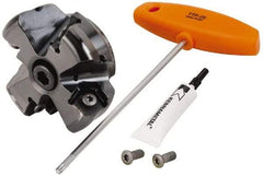 Kennametal - 3" Cut Diam, 1" Arbor Hole, 8mm Max Depth of Cut, 45° Indexable Chamfer & Angle Face Mill - 4 Inserts, HNPJ 1307... Insert, Right Hand Cut, 4 Flutes, Through Coolant, Series Dodeka Max - Industrial Tool & Supply