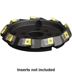 Kennametal - 125mm Cut Diam, 40mm Arbor Hole, 21.4mm Max Depth of Cut, 60° Indexable Chamfer & Angle Face Mill - 6 Inserts, LN.U 2210... Insert, Right Hand Cut, 6 Flutes, Through Coolant, Series MEGA60 - Industrial Tool & Supply