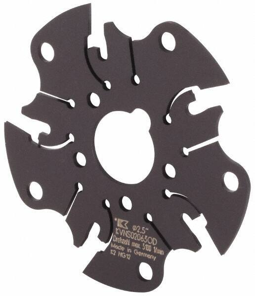 Kennametal - Arbor Hole Connection, 1/16" Cutting Width, 5/8" Depth of Cut, 2-1/2" Cutter Diam, 5/8" Hole Diam, 5 Tooth Indexable Slotting Cutter - KVNS Toolholder, OD 1063.. Insert - Industrial Tool & Supply