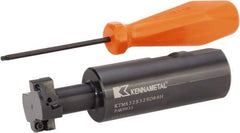 Kennametal - 1.2598" Cutting Diam x 0.5512" Cutting Width, 4 Cutter Inserts, 1.2598" Shank Diam, Indexable T-Slot Cutter - Insert Style SDMT 080308EGG, 4.7244" OAL, 2 Flutes - Industrial Tool & Supply