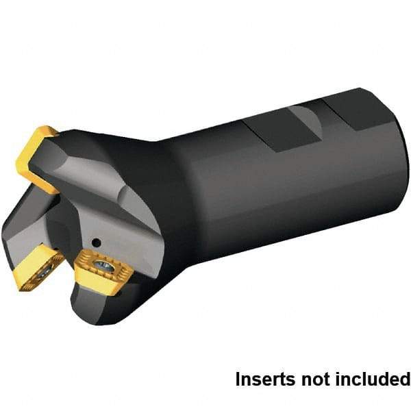 Kennametal - 45° Lead Angle, 53.95mm Max Cut Diam, 40mm Min Cut Diam, 6.61mm Max Depth of Cut, Indexable Chamfer and Angle End Mill - 3 Inserts, SECW 1404AEENLN Insert Style, 110mm Overall Length, Through Coolant, Straight Shank - Industrial Tool & Supply