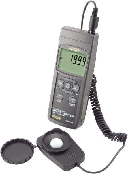 General - AA Batteries, 10,000 FC, LCD Display, Light Meter - 2 Accuracy, Compatible with All Visible Light Lighting, SD Card - Industrial Tool & Supply