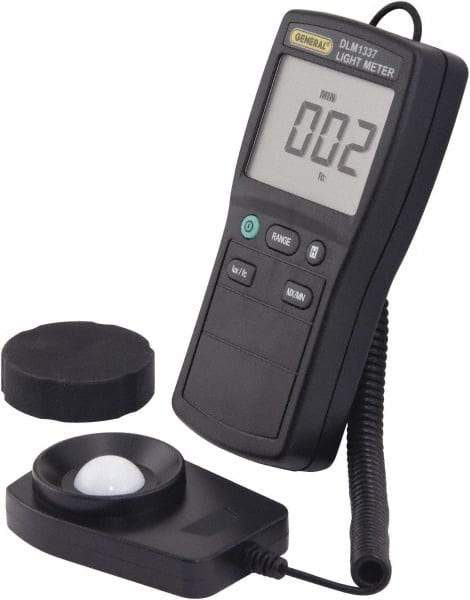 General - AAA Batteries, 2,000 FC, LCD Display, Silicone Photodiode, Light Meter - 3 Accuracy, Compatible with All Visible Light Lighting, Built In Memory - Industrial Tool & Supply