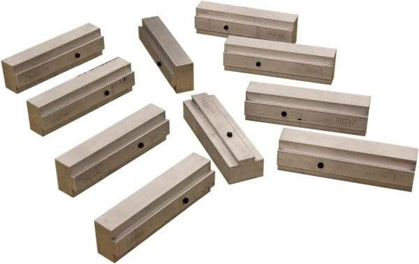 CarveSmart - 1" Wide x 1.71" High x 1" Thick, Flat/No Step Vise Jaw - Soft, Aluminum, Fixed Jaw, Compatible with 6" Vises - Industrial Tool & Supply