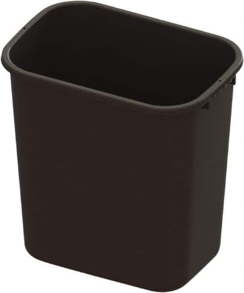 O-Cedar - 28 Qt Black Rectangle Trash Can - Plastic, 15" High x 15.07" Long x 10.4" Wide - Industrial Tool & Supply