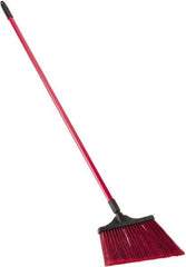 O-Cedar - 13" Wide, Red Synthetic Bristles, 48" Fiberglass Handle, Angled Broom - Flagged - Industrial Tool & Supply