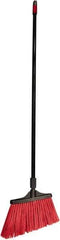 O-Cedar - 13" Wide, Red Polypropylene Bristles, Metal Handle, Angled Broom - Water Resistant - Industrial Tool & Supply