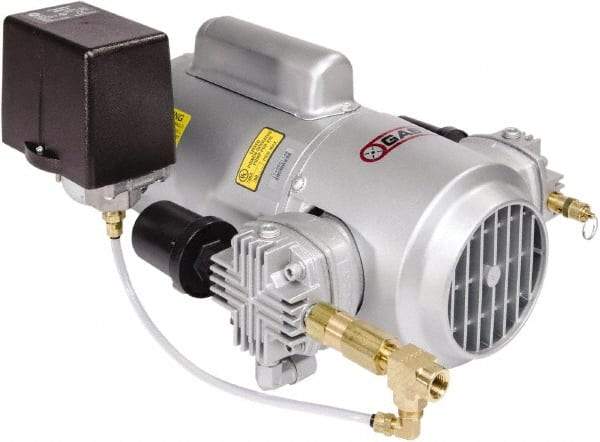 Gast - 3/4 hp, 5.4 CFM, 50 Max psi Piston Compressor Pump - 115/230-1 Volt, 16.97" Long x 13.19" Wide x 8.94" High - Industrial Tool & Supply