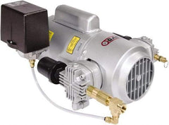 Gast - 3/4 hp, 5.4 CFM, 50 Max psi Piston Compressor Pump - 115/230-1 Volt, 16.97" Long x 13.19" Wide x 8.94" High - Industrial Tool & Supply