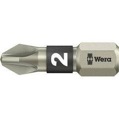 Wera - #1 Pozidriv Screwdriver Bit - 1" OAL - Industrial Tool & Supply