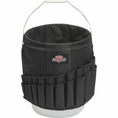 Bucket Boss - 44 Pocket General Purpose Holster - Polyester, Black, 11" Wide x 11" High - Industrial Tool & Supply