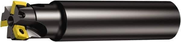Sandvik Coromant - 1" Cut Diam, 5.5mm Max Depth of Cut, 1" Shank Diam, 8" OAL, Indexable Square Shoulder End Mill - 490R-08T308 Inserts, Cylindrical Shank, 90° Lead Angle, Through Coolant, Series CoroMill 490 - Industrial Tool & Supply