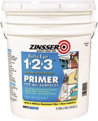 Rust-Oleum - 5 Gal White Water-Based Acrylic Enamel Primer - 450 Sq Ft Coverage, 86 gL Content, Quick Drying, Interior/Exterior - Industrial Tool & Supply