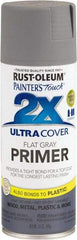Rust-Oleum - 12 oz Gray Aerosol Primer - 10 to 12 Sq Ft Coverage, Interior/Exterior - Industrial Tool & Supply
