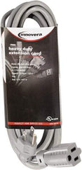 innovera - 15', 14/2 Gauge/Conductors, Gray Indoor Extension Cord - 1 Receptacle, 13 Amps, NEMA 5-15R - Industrial Tool & Supply