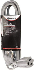 innovera - 9', 14/2 Gauge/Conductors, Gray Indoor Extension Cord - 1 Receptacle, 13 Amps, NEMA 5-15R - Industrial Tool & Supply