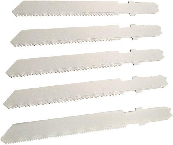 Disston - 5 Piece, 3" to 3" Long, 10-14 to 24 Teeth per Inch, Bi-Metal Jig Saw Blade Set - Toothed Edge, U-Shank - Industrial Tool & Supply