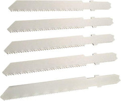 Disston - 5 Piece, 2-3/4" to 3-1/2" Long, 6 to 14 Teeth per Inch, Carbon Jig Saw Blade Set - Toothed Edge, U-Shank - Industrial Tool & Supply