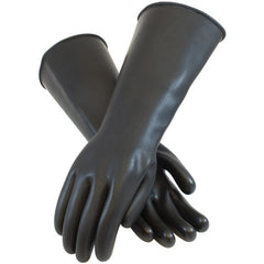 ‎47-L442/L Latex Gloves - Assurance UnSupported Latex - Black - 44 Mil - 17 Inch - Unlined - Smooth - Exact Industrial Supply