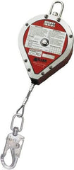 Miller - 20' Long, 310 Lb Capacity, Galvanized Wire Rope Self-Retracting Lifeline - 0.187" Diam, Steel Locking Swivel Snap Hook Connector, Steel Twist-Lock Carabiner Connector - Industrial Tool & Supply