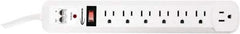 innovera - 7 Outlets, 120 Volts, 15 Amps, 6' Cord, Surge Power Outlet Strip - Floor Mount, 5-15R NEMA Configuration - Industrial Tool & Supply