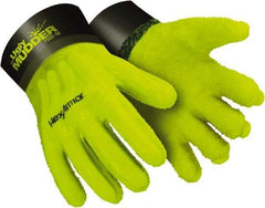 HexArmor - Size XL (10), 14" Long, Supported, PVC Chemical Resistant Gloves - Smooth Finish, Cotton Lined, Safety Cuff, Hi-Viz Yellow - Industrial Tool & Supply