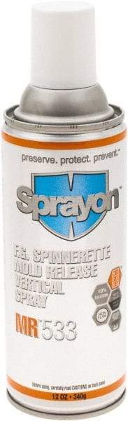 Sprayon - 12 Ounce Aerosol Can, Clear, General Purpose Mold Release - Food Grade, Silicone Composition - Industrial Tool & Supply