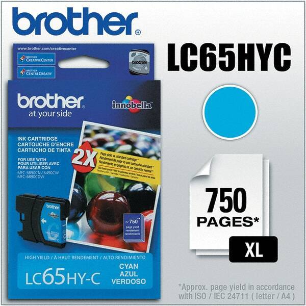 Brother - Cyan Ink Cartridge - Use with Brother MFC-5890CN, 5895CW, 6490CW, 6890CDW - Industrial Tool & Supply