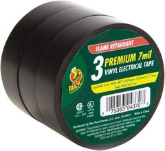 Duck - 3/4" x 50', Black Rubber Electrical Tape - 7 mil Thick - Industrial Tool & Supply