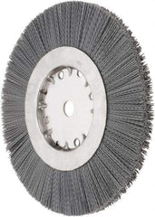 Weiler - 10" OD, 3/4" Arbor Hole, Crimped Nylon Wheel Brush - 1" Face Width, 2-1/2" Trim Length, 0.022" Filament Diam, 4,500 RPM - Industrial Tool & Supply