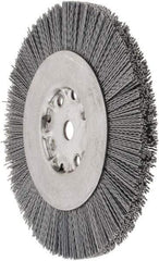 Weiler - 8" OD, 5/8" Arbor Hole, Crimped Nylon Wheel Brush - 7/8" Face Width, 1-1/2" Trim Length, 0.04" Filament Diam, 4,500 RPM - Industrial Tool & Supply