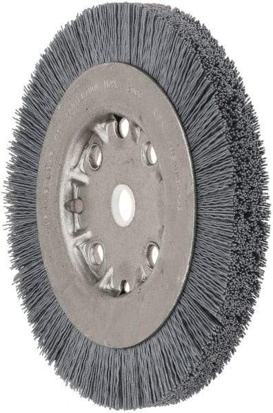 Weiler - 6" OD, 5/8" Arbor Hole, Crimped Nylon Wheel Brush - 5/8" Face Width, 7/8" Trim Length, 0.022" Filament Diam, 4,500 RPM - Industrial Tool & Supply