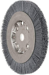 Weiler - 6" OD, 5/8" Arbor Hole, Crimped Nylon Wheel Brush - 5/8" Face Width, 7/8" Trim Length, 0.022" Filament Diam, 4,500 RPM - Industrial Tool & Supply
