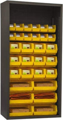Durham - 30 Bin Enclosed Shelving - 36 Inch Overall Width x 18 Inch Overall Depth x 72 Inch Overall Height, Yellow Polyethylene Bins - Industrial Tool & Supply