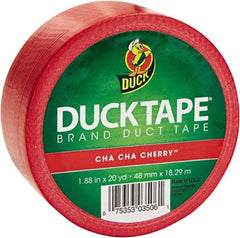 Duck - 1-7/8" x 20 Yds Red Duct Tape - 9 mil, Rubber Adhesive, Vinyl Backing, 22 Lb/ln Tensile Strength, Series DUC - Industrial Tool & Supply