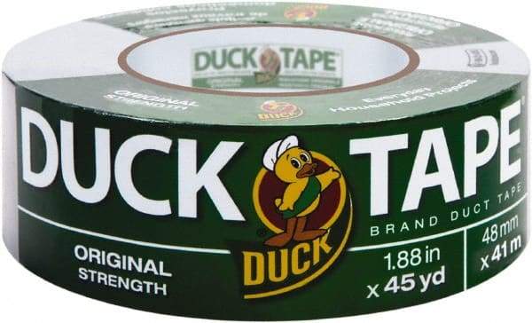 Duck - 1-7/8" x 45 Yds Gray Duct Tape - 9 mil, Rubber Adhesive, Vinyl Backing, 22 Lb/ln Tensile Strength, Series DUC - Industrial Tool & Supply