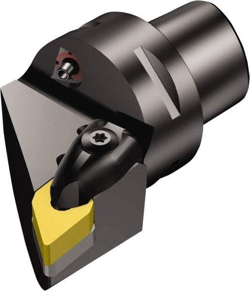 Sandvik Coromant - Left Hand Cut, Size C3, DNMG 11 04 08 & DNMG 332 Insert Compatiblity, External Modular Turning & Profiling Cutting Unit Head - 22mm Ctr to Cutting Edge, 45mm Head Length, Through Coolant, Series T-Max P - Industrial Tool & Supply